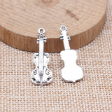 WYSIWYG 10pcs 31x11mm Antique Silver Color Violin Charms For Jewelry Making