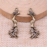 WYSIWYG 10pcs 31x11mm Peacock Phoenix Charms Pendants For Jewelry Making DIY Jewelry Findings Jewelry Accessories
