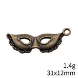 WYSIWYG 10pcs 31x12mm Antique Silver Color Mask Charms For Jewelry Making