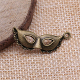 WYSIWYG 10pcs 31x12mm Antique Silver Color Mask Charms For Jewelry Making
