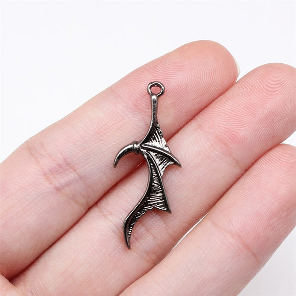 WYSIWYG 10pcs 31x12mm Gun Black Color Demon Wings Dragon Wings Bat Wings Charms For Jewelry Making