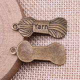 WYSIWYG 10pcs 31x12mm Yarn Woolen Charm Pendants For Jewelry Making Antique Silver Color Woolen Yarn Pendants Charm Yarn