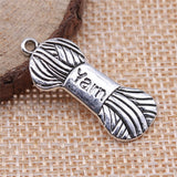 WYSIWYG 10pcs 31x12mm Yarn Woolen Charm Pendants For Jewelry Making Antique Silver Color Woolen Yarn Pendants Charm Yarn