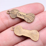 WYSIWYG 10pcs 31x12mm Yarn Woolen Charm Pendants For Jewelry Making Antique Silver Color Woolen Yarn Pendants Charm Yarn