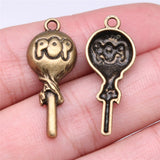 WYSIWYG 10pcs 31x13mm Lollipop Charms For Jewelry Making Antique Silver Plated Antique Bronze Color Jewelry Findings