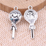 WYSIWYG 10pcs 31x13mm Lollipop Charms For Jewelry Making Antique Silver Plated Antique Bronze Color Jewelry Findings