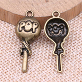 WYSIWYG 10pcs 31x13mm Lollipop Charms For Jewelry Making Antique Silver Plated Antique Bronze Color Jewelry Findings