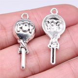 WYSIWYG 10pcs 31x13mm Lollipop Charms For Jewelry Making Antique Silver Plated Antique Bronze Color Jewelry Findings