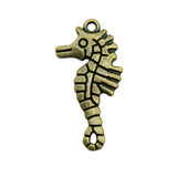 WYSIWYG 10pcs 31x16mm Double Sided Hippocampal Charms DIY Antique Silver Color Antique Bronze Color For Jewelry Making