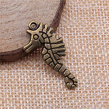 WYSIWYG 10pcs 31x16mm Double Sided Hippocampal Charms DIY Antique Silver Color Antique Bronze Color For Jewelry Making