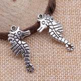 WYSIWYG 10pcs 31x16mm Double Sided Hippocampal Charms DIY Antique Silver Color Antique Bronze Color For Jewelry Making