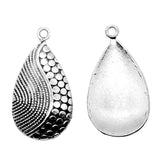 WYSIWYG 10pcs 31x16mm Waterdrop Charm Shaped Pendants For Jewelry Making Antique Silver Color Teardrop Pendants Charm