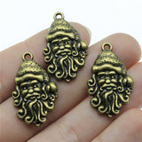 WYSIWYG 10pcs 31x19mm Christmas Santa Claus Charms For Jewelry Making 2 Colors Antique Silver Plated Antique Bronze Plated