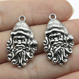 WYSIWYG 10pcs 31x19mm Christmas Santa Claus Charms For Jewelry Making 2 Colors Antique Silver Plated Antique Bronze Plated