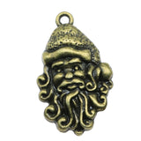 WYSIWYG 10pcs 31x19mm Christmas Santa Claus Charms For Jewelry Making 2 Colors Antique Silver Plated Antique Bronze Plated