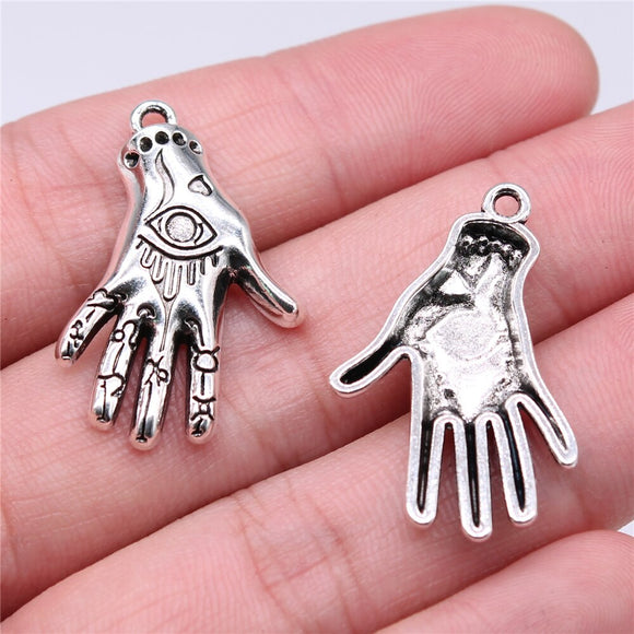 WYSIWYG 10pcs 31x20mm 2 Colors Mysterious Eye Palm Charms For Jewelry Making DIY Jewelry Findings