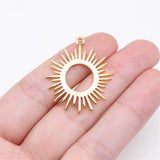 WYSIWYG 10pcs 31x25mm Gold Color Sun Charms For Jewelry Making
