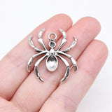WYSIWYG 10pcs 31x28mm Antique Silver Color Spider Charms For Jewelry Making