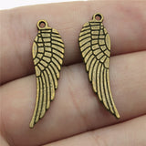 WYSIWYG 10pcs 31x9mm Double Sided Angel Wing Pendants Wings Charms For Jewelry Making Wing Pendants 2 Colors
