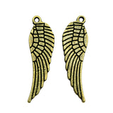 WYSIWYG 10pcs 31x9mm Double Sided Angel Wing Pendants Wings Charms For Jewelry Making Wing Pendants 2 Colors