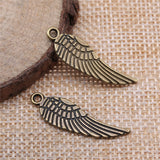 WYSIWYG 10pcs 31x9mm Double Sided Angel Wing Pendants Wings Charms For Jewelry Making Wing Pendants 2 Colors