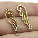 WYSIWYG 10pcs 32x10mm Wing Connector Charms Antique Gold Color For DIY Jewelry Making Charms Pendant Jewelry Findings