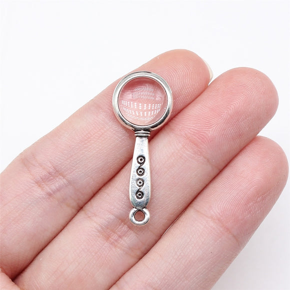 10pcs 32x13mm Antique Silver Color Magnifying Glass Charms For Jewelry Making