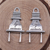 WYSIWYG 10pcs 32x16mm Plug Pendant Charms Antique Silver Color For Jewelry Making Zinc Alloy Jewelry Findings