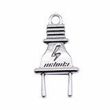 WYSIWYG 10pcs 32x16mm Plug Pendant Charms Antique Silver Color For Jewelry Making Zinc Alloy Jewelry Findings