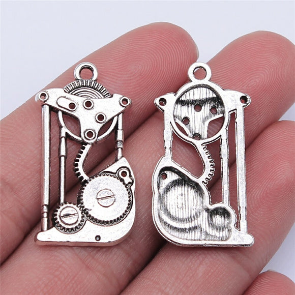 WYSIWYG 10pcs 32x17mm Antique Silver Color Engine Charms Pendant For Jewelry Making DIY Jewelry Findings