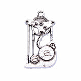 WYSIWYG 10pcs 32x17mm Antique Silver Color Engine Charms Pendant For Jewelry Making DIY Jewelry Findings