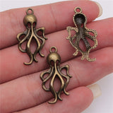 WYSIWYG 10pcs 32x17mm Pendant Octopus Octopus Charm Pendants For Jewelry Making 2 Colors Squid Pendants