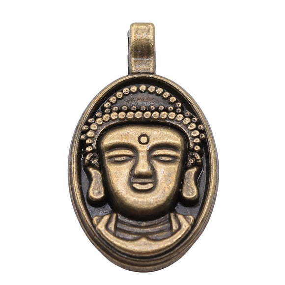 WYSIWYG 10pcs 32x18mm Buddha Charms Pendants For Jewelry Making Antique Silver Plated Antique Bronze Color Jewelry Findings
