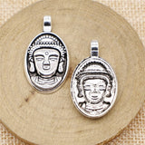 WYSIWYG 10pcs 32x18mm Buddha Charms Pendants For Jewelry Making Antique Silver Plated Antique Bronze Color Jewelry Findings