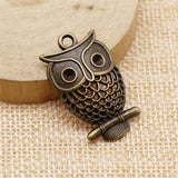 WYSIWYG 10pcs 32x19mm Owl Charms For Jewelry Making Antique Bronze Color Charms Pendants Jewelry Accessories