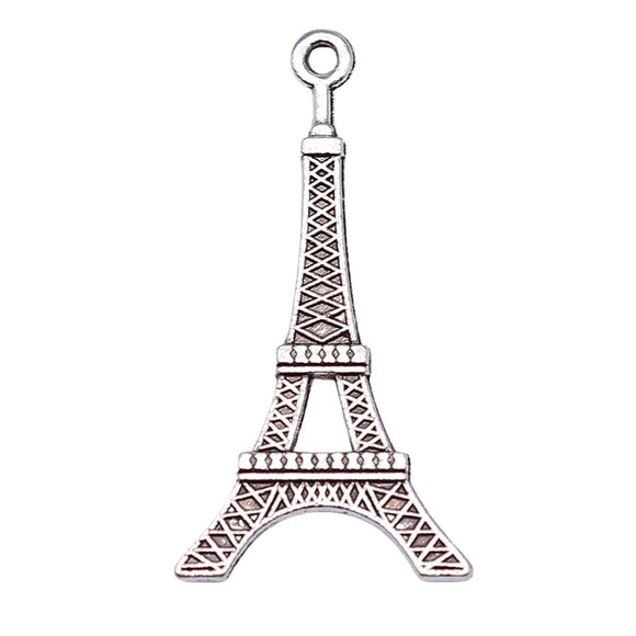 WYSIWYG 10pcs 32x19mm Tower Charms For Jewelry Making Antique Silver Color Charm Pendant Jewelry Accessories