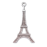 WYSIWYG 10pcs 32x19mm Tower Charms For Jewelry Making Antique Silver Color Charm Pendant Jewelry Accessories