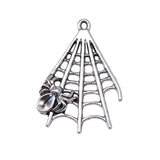 WYSIWYG 10pcs 32x23mm Antique Silver Color Cobweb Pendant Spider Web Charm Spider Web Pendants For Jewelry Making