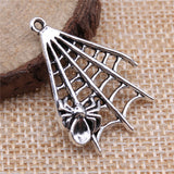 WYSIWYG 10pcs 32x23mm Antique Silver Color Cobweb Pendant Spider Web Charm Spider Web Pendants For Jewelry Making