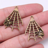 WYSIWYG 10pcs 32x23mm Antique Silver Color Cobweb Pendant Spider Web Charm Spider Web Pendants For Jewelry Making