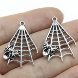 WYSIWYG 10pcs 32x23mm Antique Silver Color Cobweb Pendant Spider Web Charm Spider Web Pendants For Jewelry Making