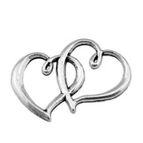 WYSIWYG 10pcs 32x25mm Antique Silver Color Antique Bronze Double Heart Charm Hearts Charms Double Double Heart Charm Connector