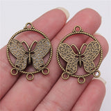WYSIWYG 10pcs 32x26mm Butterfly Porous Earring Connector Antique Silver Color Jewelry Findings Jewelry Accessories
