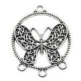 WYSIWYG 10pcs 32x26mm Butterfly Porous Earring Connector Antique Silver Color Jewelry Findings Jewelry Accessories