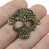 WYSIWYG 10pcs 32x30mm Antique Silver Color Skull Connector Charms Skull Charms Connector Skull Charms For Jewelry Making