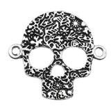 WYSIWYG 10pcs 32x30mm Antique Silver Color Skull Connector Charms Skull Charms Connector Skull Charms For Jewelry Making