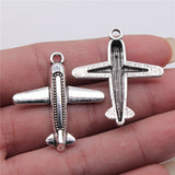 WYSIWYG 10pcs 32x35mm Aircraft Pendant Charms Antique Silver Color For Jewelry Making Zinc Alloy Jewelry Findings