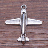WYSIWYG 10pcs 32x35mm Aircraft Pendant Charms Antique Silver Color For Jewelry Making Zinc Alloy Jewelry Findings