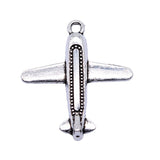 WYSIWYG 10pcs 32x35mm Aircraft Pendant Charms Antique Silver Color For Jewelry Making Zinc Alloy Jewelry Findings