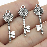 WYSIWYG 10pcs 33x11mm Heart Key Retro Key Vintage Key Charms Pendants For Jewelry Making DIY Jewelry Accessories